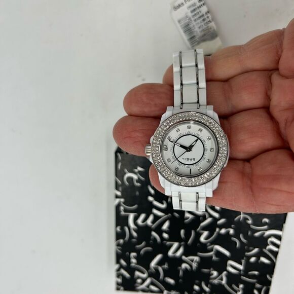 Women’s Breil ceramic watch with  Crystal, Bezzel, and face NWT
